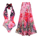 Lilah | Zweiteiliges Neckholder-Badeanzug-Set mit floralem Muster
