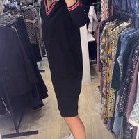 Elisa | Elegantes V-Ausschnitt-Kleid mit Taschen