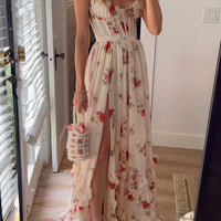 Yuna | Lange Kleid mit Blumenmuster