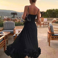 Aciel | Midi-Sonnenkleid mit voluminösem Rüschensaum