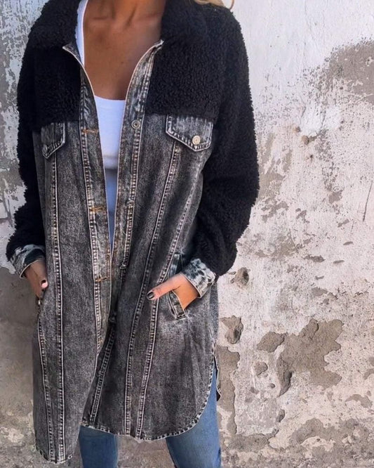 Varisa | Jeansjacke mit Knopfleiste und Revers