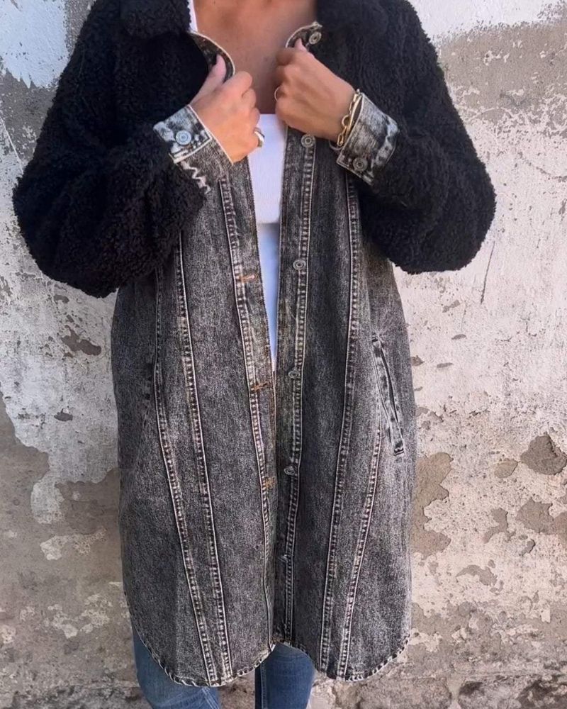 Varisa | Jeansjacke mit Knopfleiste und Revers