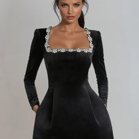 Marceline | Samt-Minikleid für Damen, chic & zeitlos