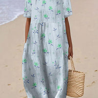 Juriz | Kurzärmeliges Damenkleid mit Blumendruck