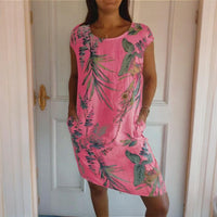 Teres | Rundhalskleid mit botanischem Print