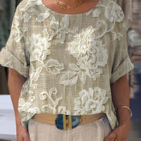 Faye | lässiges T-Shirt im Vintage-Stil mit Blumenmuster