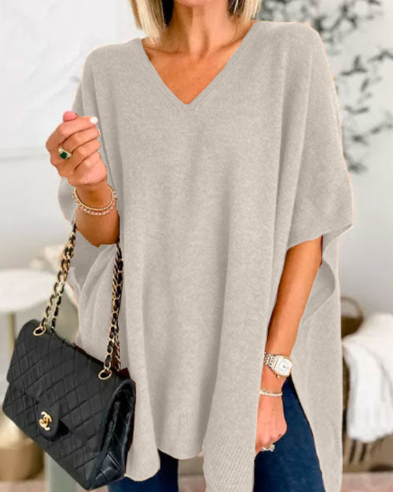 Eliery | Poncho-Pullover mit V-Ausschnitt
