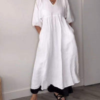 Winona | feminines Maxikleid mit schmeichelndem V-Ausschnitt