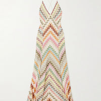 Ivania | Strick-Maxi-Kleid im Fischgrätenmuster