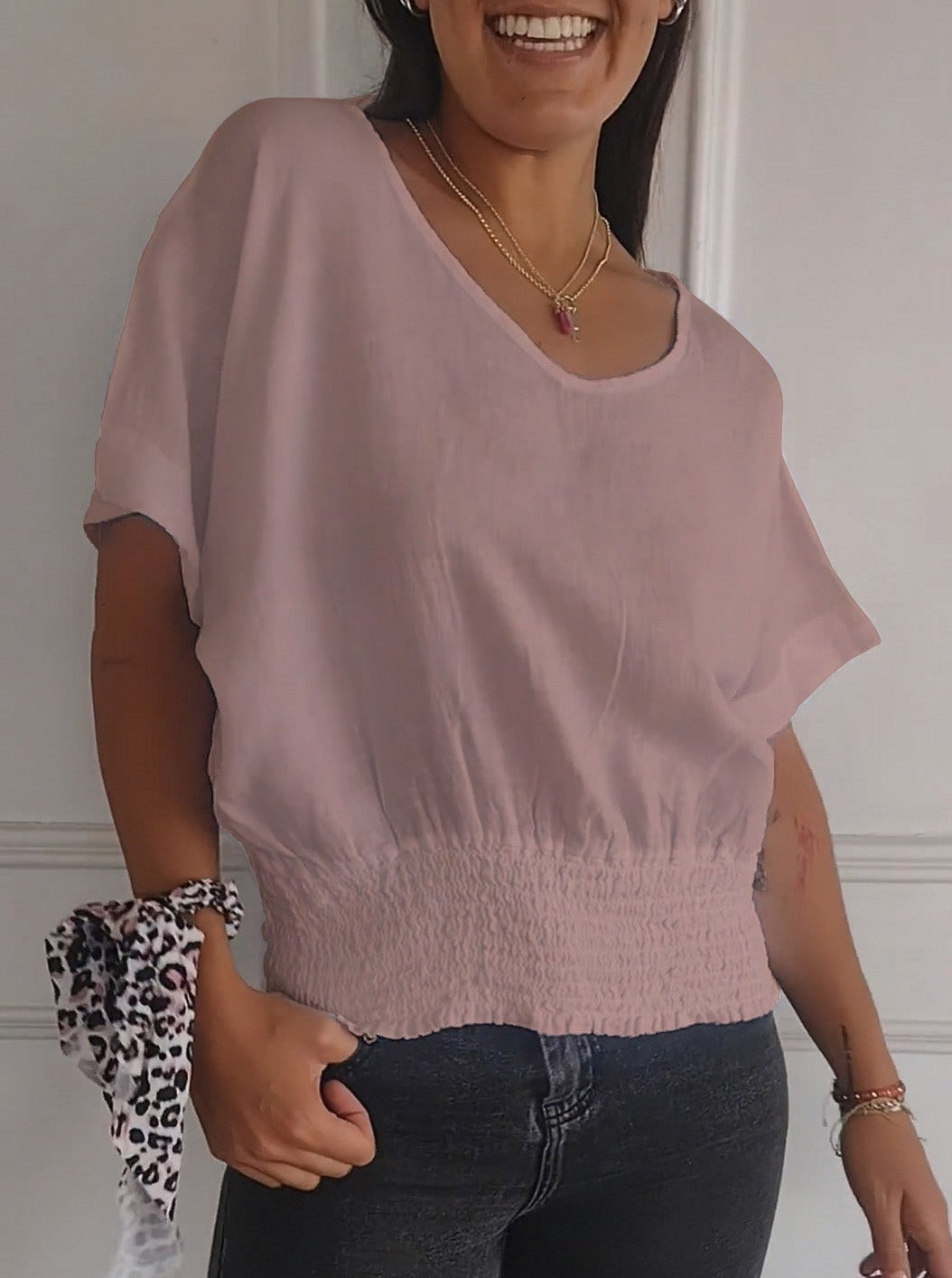 Nadia™ | Einfaches T-Shirt mit mittellangen Ärmeln