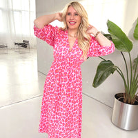 Annie | Kleid mit V-Ausschnitt und Print