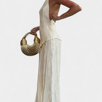 Nancy | feminines Plissee-Set mit asymmetrischem Oberteil und fließendem Schnitt