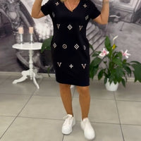 Hana | Kleid Mode V-Ausschnitt Kurzärmelig