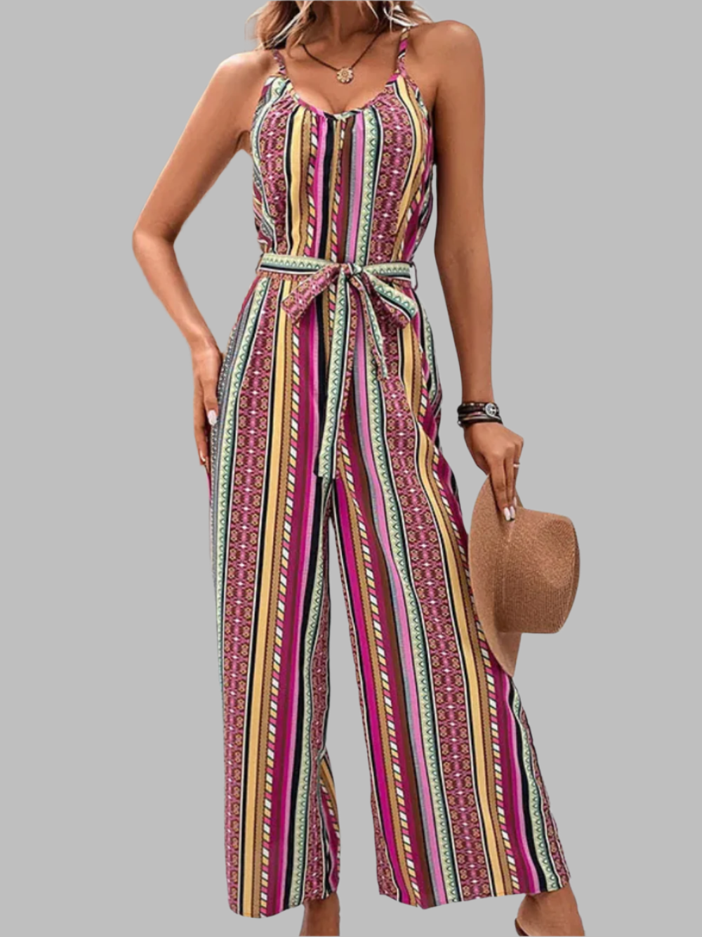 Xena | Boho-Overall mit Spaghetti-Trägern