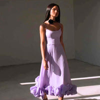 Aciel | Midi-Sonnenkleid mit voluminösem Rüschensaum