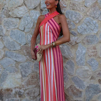 Effie | stylisches Streifenkleid mit Kreuzträgern für den perfekten Sommerlook