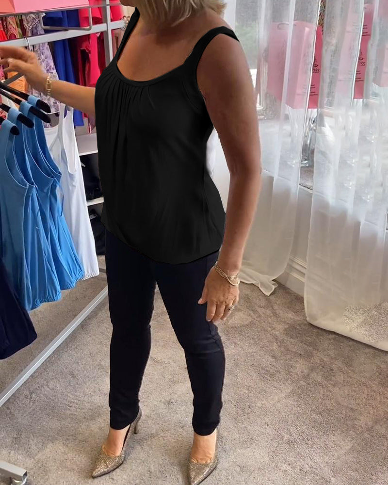 Sophie | Stylisches ärmelloses Oberteil mit Plisseedetails