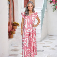 Coroia | Eleganter Damen-Jumpsuit mit weitem Bein und geometrischem Print