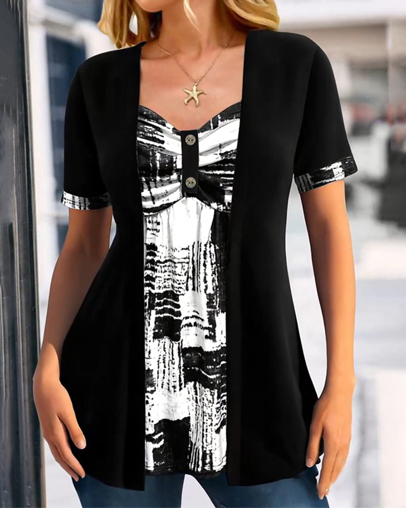 Lina™ | Elegantes Set mit gemusterter Bluse