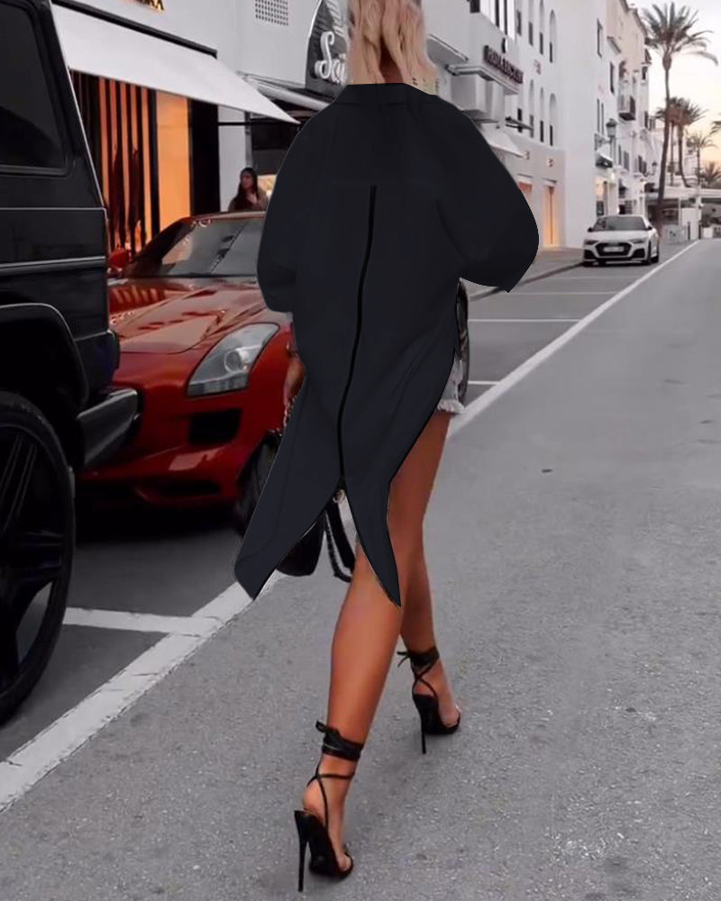 Shanlene | Einfarbiges Freizeithemd