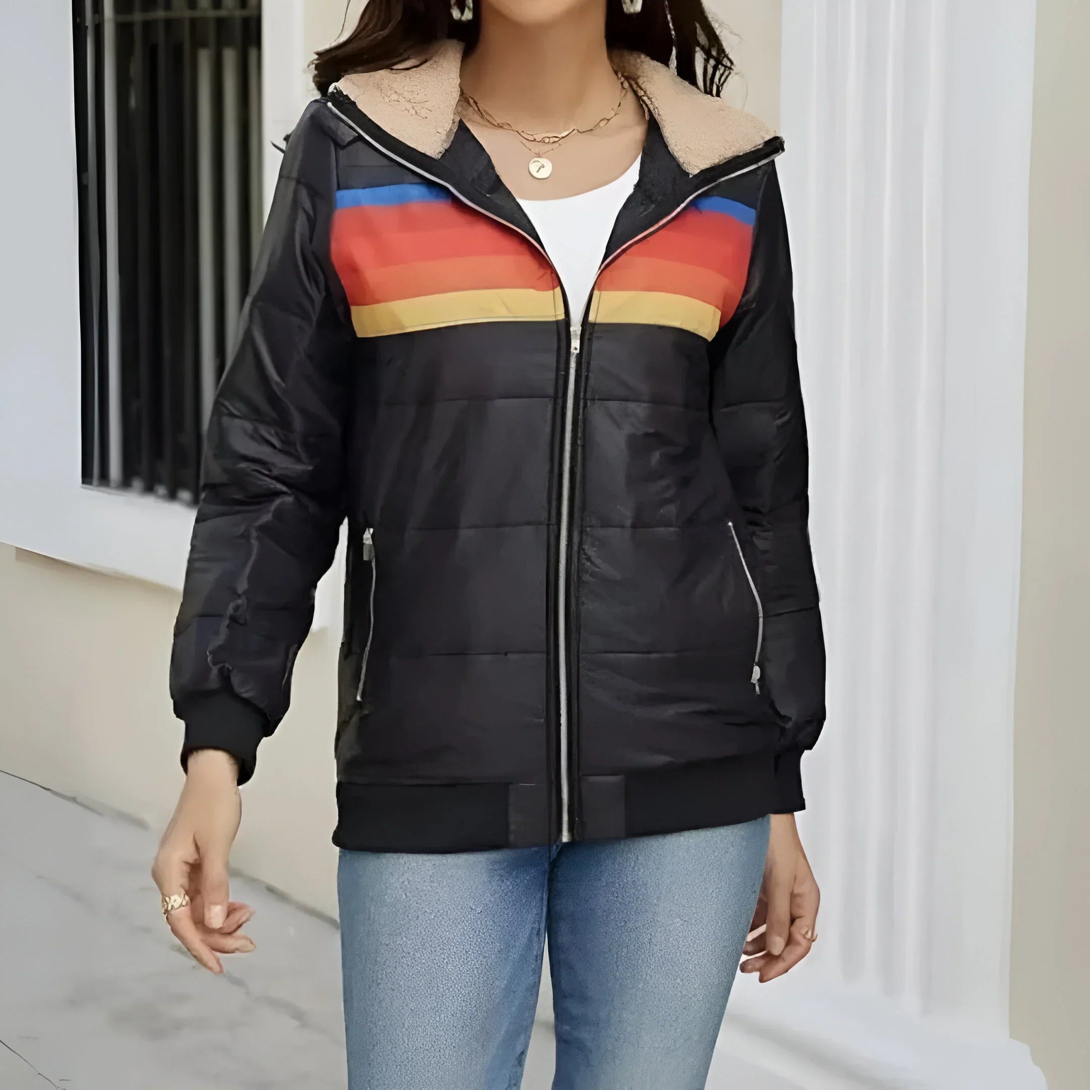 Shara | Gestreifter Sport-Hoodie