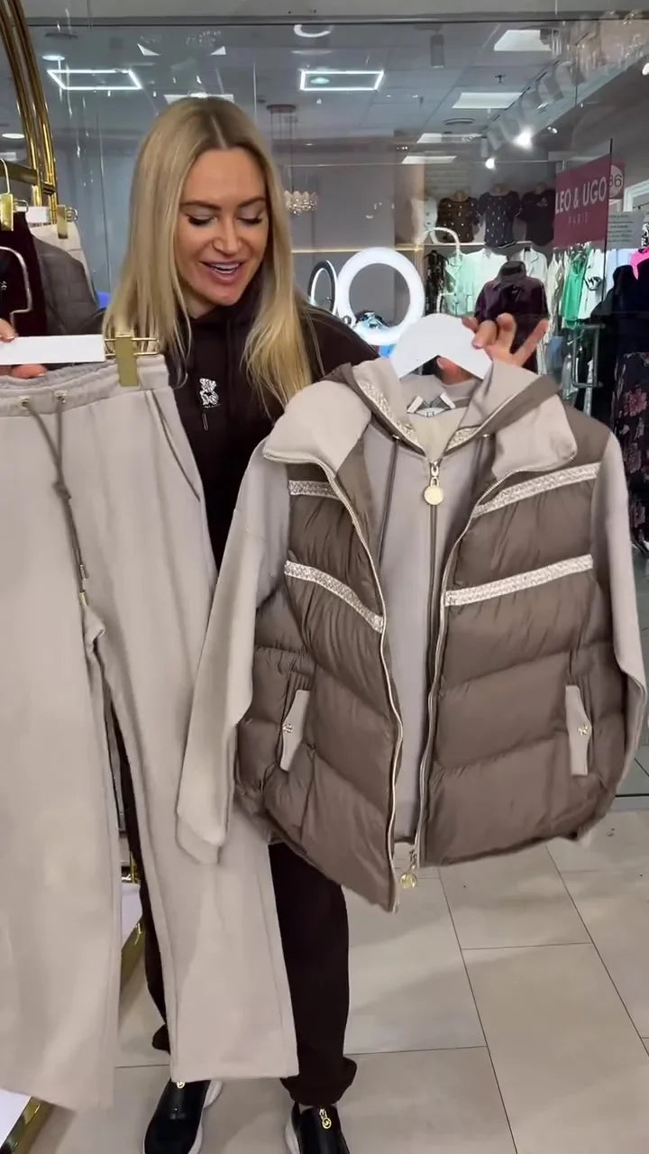 Lysa | Freizeit-Set mit Weste und Kapuzenpullover