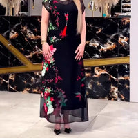 Yara | Chiffon-Midikleid mit Schmetterlingen