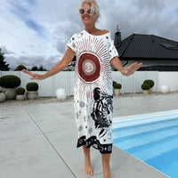 Kayla | klassisches Festtagskleid für Damen mit V-Ausschnitt und kurzen Ärmeln