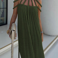 Heidi | Modernes Maxikleid mit Drapierung und Zöpfen