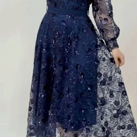 Piviera | Besticktes Mesh-Kleid