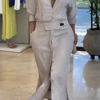 Niana | Luftiges Maxikleid aus Leinen & Baumwolle