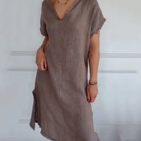 Gracelynn | feminines Kleid aus weicher Baumwolle und Leinen