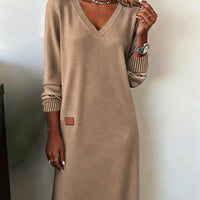 Allison™ | Stylisches Strickkleid mit V-Ausschnitt