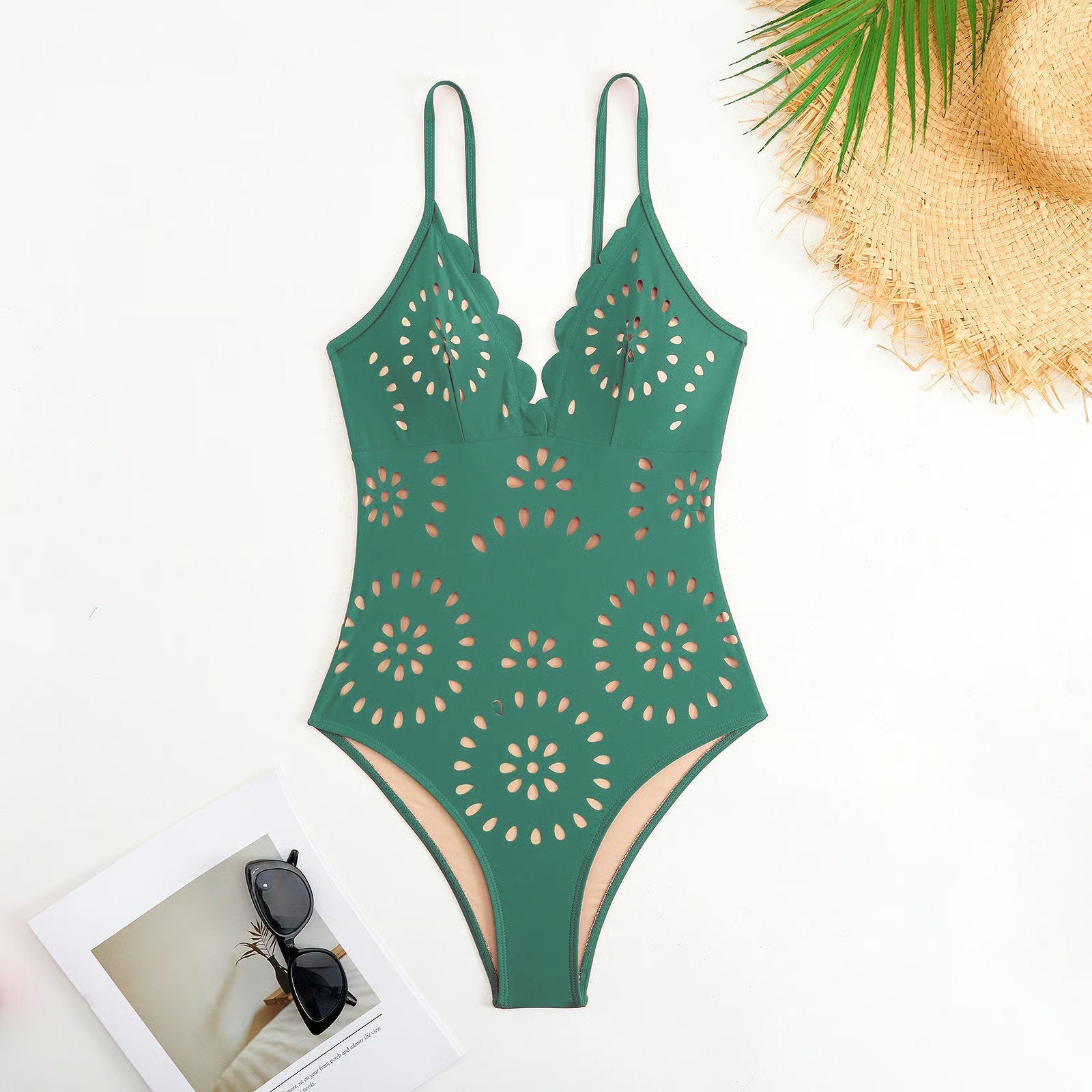 Julianna | Modisches Badeanzug-Set mit floralem Laserschnitt-Design