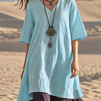 Yasmine | elegantes lässiges Kleid mit V-Ausschnitt