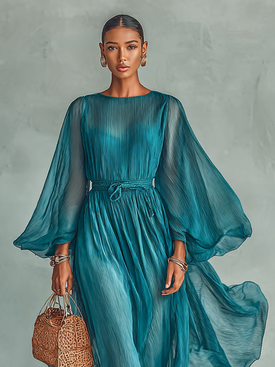 Isadira | Langes Chiffonkleid