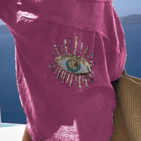 Miia | Bequemes Hemd mit glänzenden Paillettenperlen