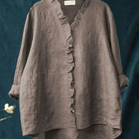 Zanel | Lose Bluse mit V-Ausschnitt und Rüsche