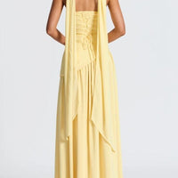 Amaris | stilvolles Maxikleid mit Schlitz und Schleifendetail