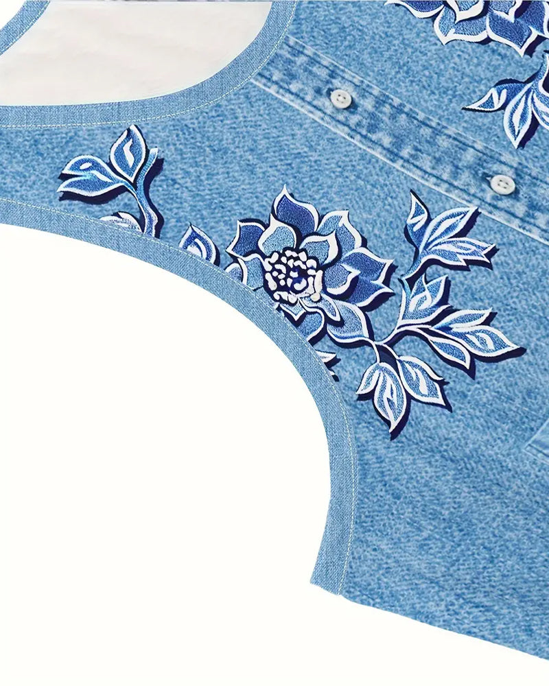 Lauren | zeitloses ärmelloses Kleid aus Kunstdenim für entspannte Tage