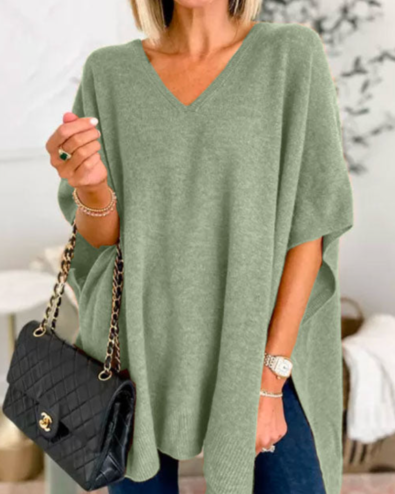 Eliery | Poncho-Pullover mit V-Ausschnitt