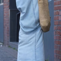 Daph | Denim Schulterfreies Top & Maxirock Set