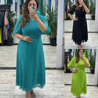 Jiny | Elegantes plissiertes Midikleid