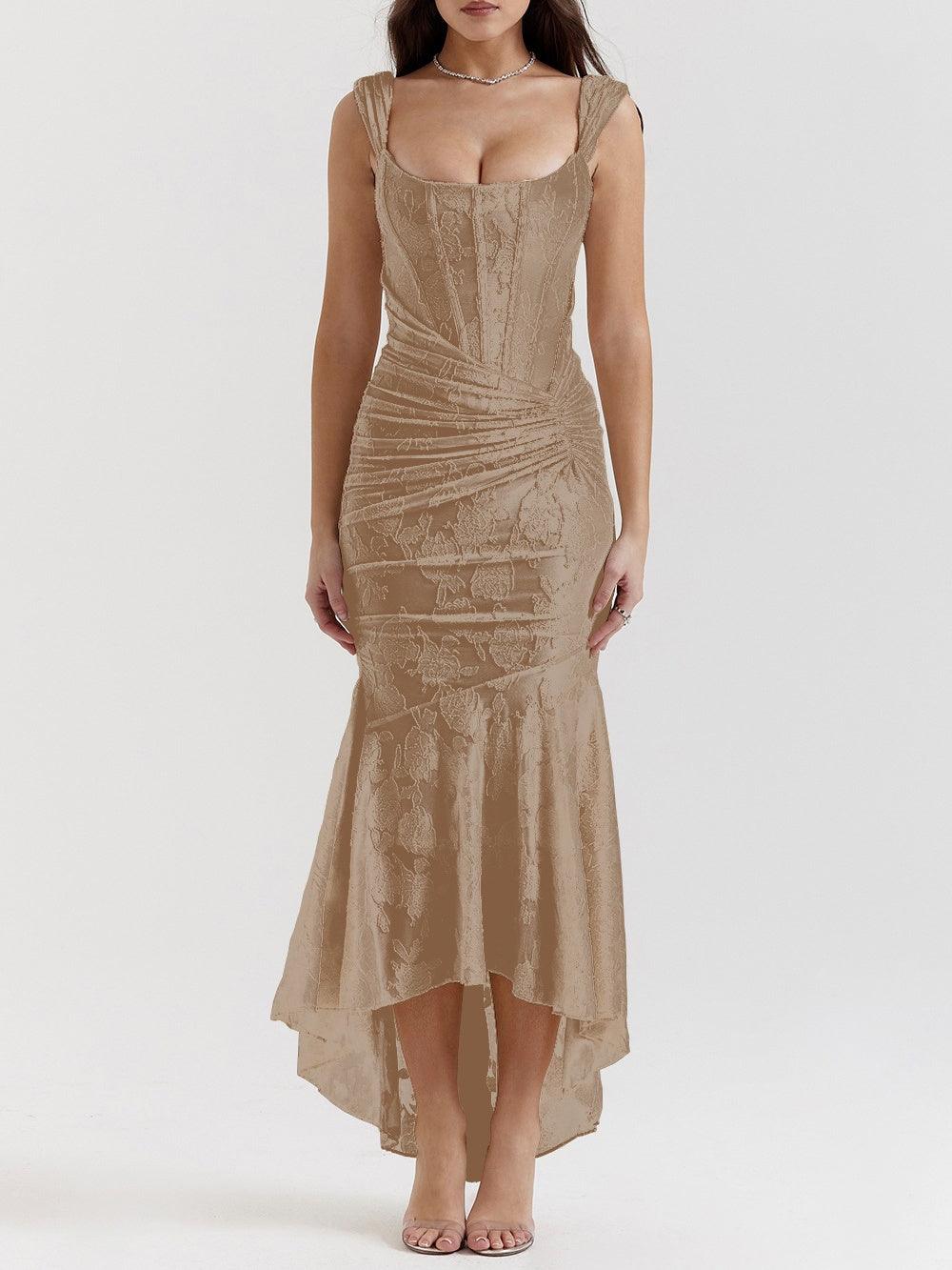 Charleigh | blaues Kleid mit floralem Glockenblumen-Design