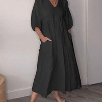 Winona | feminines Maxikleid mit schmeichelndem V-Ausschnitt