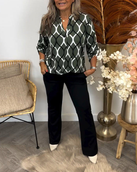 Zaniyah | lässige Bluse mit elegantem Muster