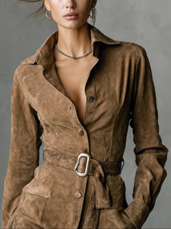 Johana | Midi-Wildlederkleid