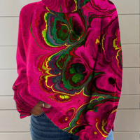 Zhera | Strickpullover mit abstraktem Kunstmuster