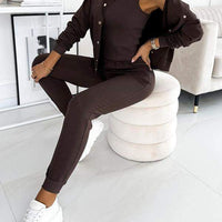 Lean™ | Damen, Rundhalsausschnitt, lange Ärmel, sportlich, 3-teiliger Freizeitanzug