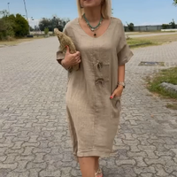 Yesha | Küsten-Leinen-Kleid mit lockerer Passform